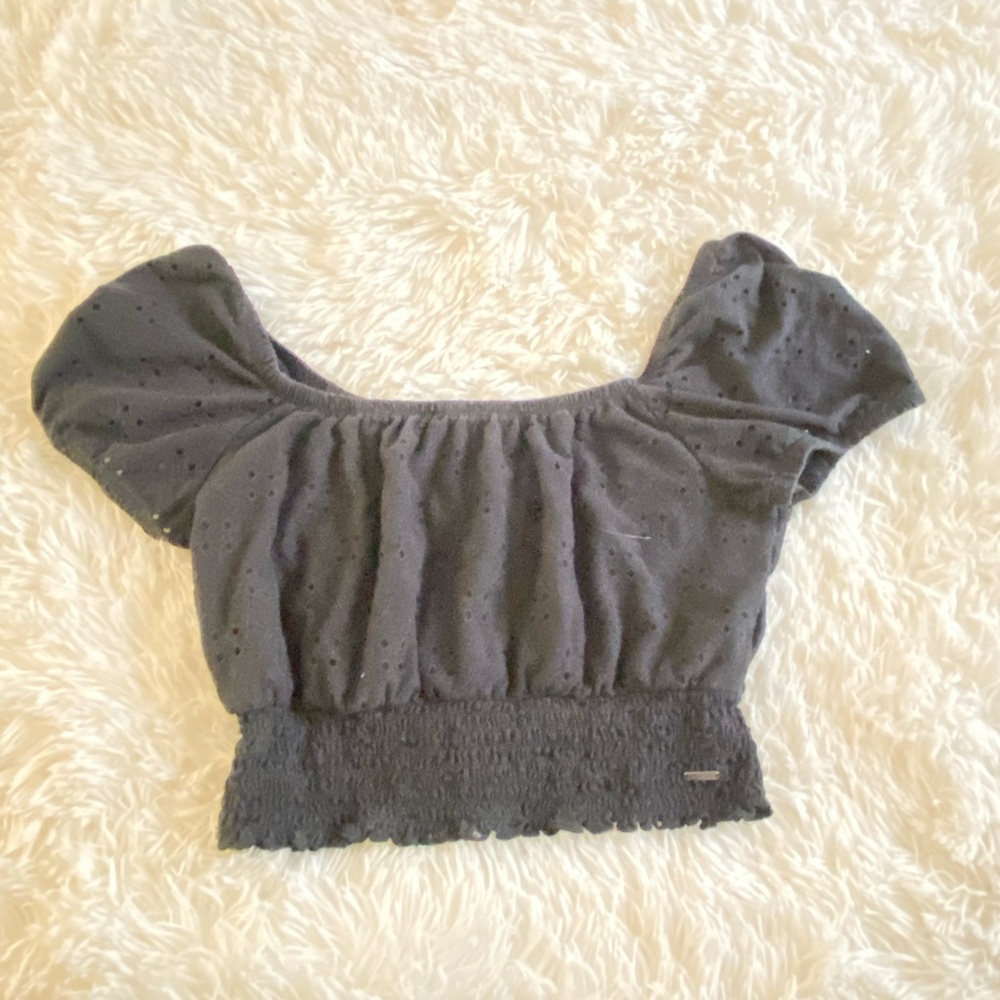 Black off the shoulder shirt
